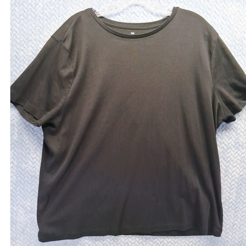 Talbots Woman Black 100% Pima Cotton Short Sleeveโ Crewneck T-Shirt 3X NI280